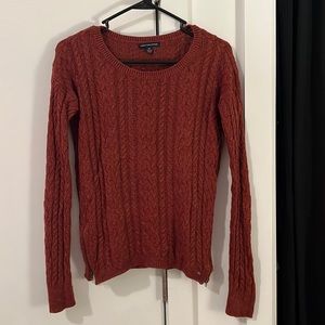 American Eagle Knit Burnt Orange Sweater with Zippers at Bottom — Size S
